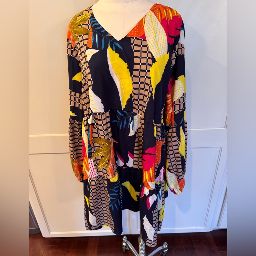 Colorful Geometric Patterned Dress